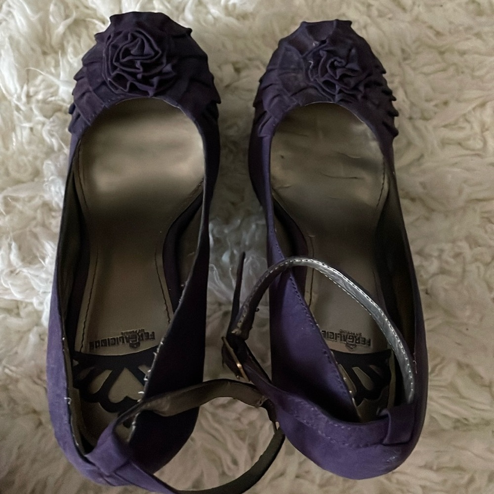 Purple flower heels.